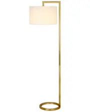 Abraham + Ivy Grayson Brass Finish Floor Lamp with Round Shade