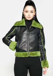 [AZALEA WANG] Grinchy Faux Fur Jacket