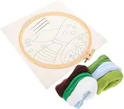 1 Set Unfinished Needlework Tool DIY Embroidery Kit Beginner Friendly Needle Felting Accessory with Hoop for Home Decor and Craft Lovers