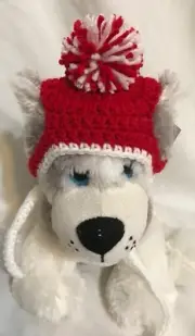 Dog Hat, All Sizes, XS, S, M, XM, L, XL Knit Crocheted Pom Pet Hat - Peppermint