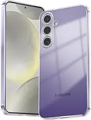 Clear Case for Samsung Galaxy S24 Plus Case, Silky-Soft Touch Gel Rubber Cover, Full Protective Shockproof Yellow-Restraint Anti-Scratch Case for Galaxy S24 Plus 5G