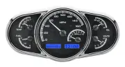 Dakota Digital Universal Elliptical Analog Gauges Black Alloy Blue VHX-1016-K-B