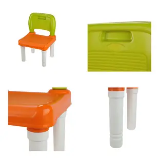 台灣製造 可愛兒童桌椅組 正方環保塑膠桌椅 學習桌(一桌2椅)