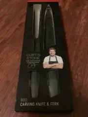 COLES CURTIS STONE THE EXCLUSIVE COLLECTION BBQ CARVING KNIFE AND FORK BNIB