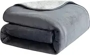 CROCHEN Waterproof Dog Blanket - 3-Layer Flannel Dog Throw Reversible Washable Pet Blankets Warm Sleep Bed Cover for Cat Dog Protector Cover for Bed Couch Sofa Pet Nest (Grey, 150 * 127 cm)