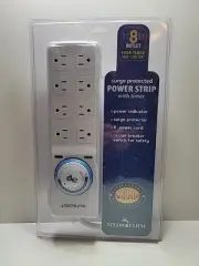 Surge Protector 8 Outlet Power Strip with 4 Timed Outlets Hydro Farm Autopilot