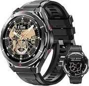OUKITEL BT12 GPS Smart Watch for Men (Answer/Make Calls), 1.43" AMOLED Rugged Smartwatch, Waterproof, 150+ Sport Modes, Compass with Pressure and Longitude for Android iOS