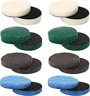 16pcs Power Scrubber Pad Set Compatible with Dremel Versa PC10 Ruby Horsepower Includes 4 Foam, 4 Kitchen, 4 Performance, 4 Microfibre Pads Electric Cleaning Tool Replacement Scouring Pads Accessories