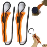 2 Rubber Strap Wrench Heavy Hand Adjustable Lid Oil Filter Remover