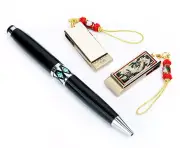 MOP Flower Samsung 8GB Swivel Thumb Flash Drive Memory Stick Ballpoint Gift Set