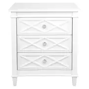 Plantation Bedside Table - Large White