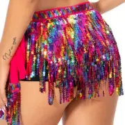 Women Belly Dance Sequin Hip Scarf Tassel Waist Wrap Dancing Costume Dancewear