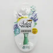 BIC Soleil Escape Women's Disposable Razors, 3 Blade Razor - 4 Razors