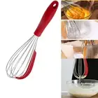 Stainless steel 2 in 1 Whisk Manual Egg Beater with Silicone Spatula Kitchen Set
