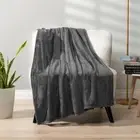 Grey Fleece Throw Blanket for Couch, Dark Super Soft Fuzzy Flannel Throw for ...