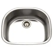 Houzer MS-2409-1 Designer Series Undermount Stainless Single D Bowl Kitchen Sink