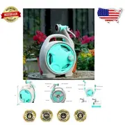 50 FT Retractable Garden Hose Reel with Adjustable 6-Function Nozzle