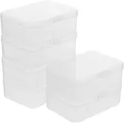 SUPVOX 6pcs Transparent Plastic Box for Business Cards Trading Cards Stackable Organizers with Reliable Closure Compact Clear Storage Containers for Easy Travel and Organization