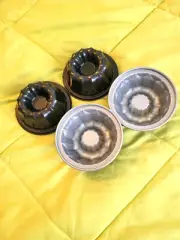 4 Inch Nonstick Mini Bundt Cake Pan, Set of 4 for Baking, Carbon Steel Fluted Ca