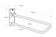 New Bradley 832-102 Peened Drop Down Rail With Locking Pin - Silver 800Mm W X