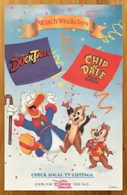 1990 Disney Afternoon Print Ad/Poster DuckTales Chip n' Dale Rescue Rangers Art