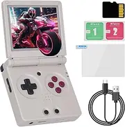 RG35XXSP Flip Handheld Game Console, 3.5 inch IPS Screen Linux System Built-in 64GB TF Card 5500+Classic Games, with 3300mAh Battery Classic Game Console, Support WiFi Bluetooth (Grey)