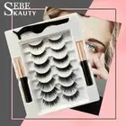 7Pairs/set Magnetic Eyelashes With Tweezer Long W9K8 Ship False