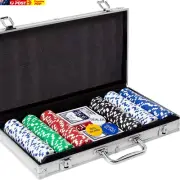 300PCS Poker Set with Aluminum Case Casino Poker Chips for Texas Home Game Night