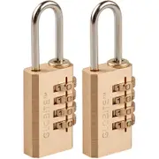 Globite Brass 4 Dial Combination Lock 2 Pack