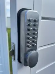 Security Code - dDouble Keypad or Single Outdoor white Gate Lock