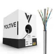 Voltive Cat6 Riser (CMR) Ethernet Cable - UTP, OFC, 500FT, Gray