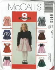 McCalls Sewing Pattern 9142 Dress Girls Size 2-4