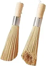1Pcs Bamboo Wok Brush Cleaning Brush Dish Scrub Brush Work on Wok Cleaning Whisk Kitchen Cleaning Tools Wooden