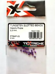 TUNGSTEN SLOTTED BEADS - MET. PURPLE 2.3mm - Textreme - Fly Tying Material - NEW
