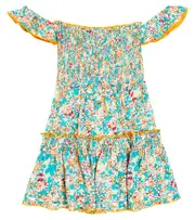 [Poupette St Barth Kids] Poupette St Barth Kids Aurora floral off-shoulder dress Y 6 green