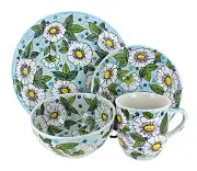 Blue Rose Polish Pottery Sweet Devotion 16 Piece Dinnerware Set