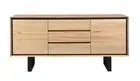 AKIRA SOLID MESSMATE TIMBER BUFFET SIDEBOARD NATURAL/BLACK 180 CM
