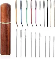19pcs Large Eye Sewing Needles, Aluminium Yarn Needle Bent Straight Needles Darning Needles 3 Sizes Embroidery Needles Tapestry Needle for Knitting Crochet Yarn