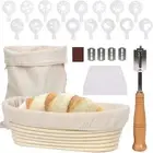 Oval Bread Proofing Basket, 6 Pack Proofing Basket(25x15cm), Banneton Proofing
