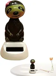 bobbleheadd Sloth Toy - Solar Shaking Dashboard Figurine for Car Interior, Desk or Shelf Decor | Animated Sloth Solar Doll for Vehicle Accessories, offices Fun, Bedroom Display, Cute Gift for Children