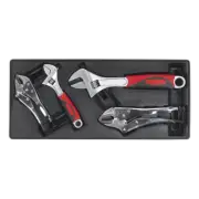 Tool Tray with Locking Pliers & Adjustable Wrench Set 4pc TBT04 Sealey New