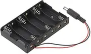 BCOATH 2pcs Black Aa Battery Holder Case Box for Aa Batteries with Wire Leads for Microcomputer Power Supply and Mobile Robots