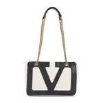 [Valentino Garavani] Valentino Garavani-White Leather Viva Superstar Small Tote Bag-Donna OS OS