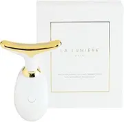 LA LUMIÈRE SKIN Multifunctional LED Light Therapy Tool. Red, Blue and Green Light Therapy. Electrical Muscle Stimulation and Sonic Vibration with Gold Plated Induction Bar.