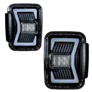 Winjet CTRNG0668-GBC LED Tail Lights Gloss Blk/Chrme for 19-24 Jeep Gladiator JT