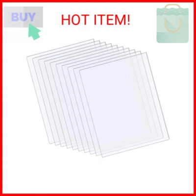 10 Pack 6" x 8" Clear Acrylic Sheet 0.04" Thick Plexiglass Sheet with Protective