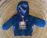 NEW Patagonia Reversible Zip Up Hooded Super Cute Jacket Baby