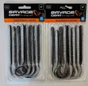 (Set of 2) Savage Gear Razorback Worm 8" Color Is Smoke Holo Blu Prl Laminate