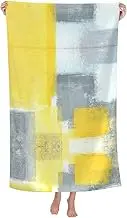 Grey And Yellow Abstract Art Painting Quick Dry Towel Microfiber Gym Summer Essentials Picnic Blankets Yoga & Swim Use