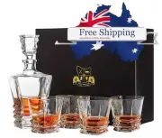 Van Daemon Whiskey Crystal lead free Decanter 750ml Set 4 Glasses 300ml